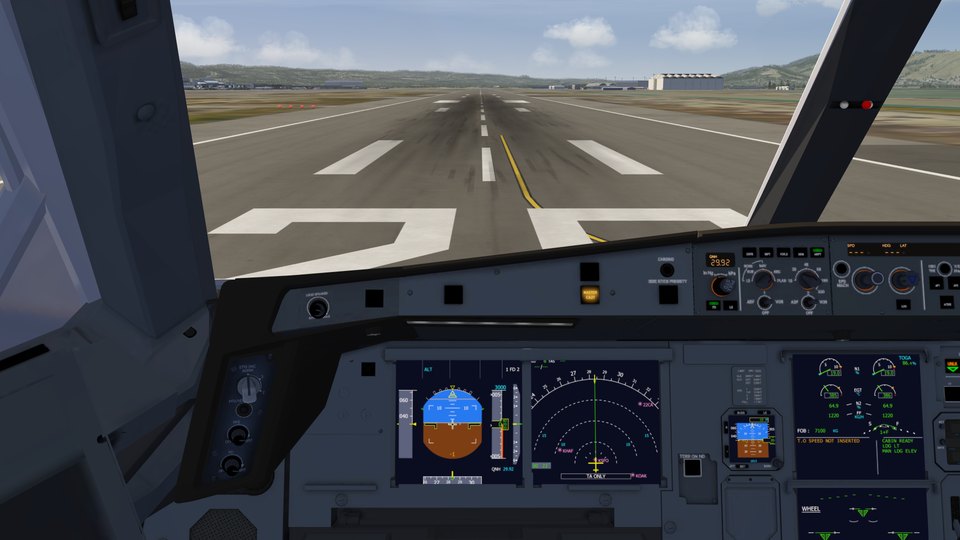 Lined up and ready for takeoff